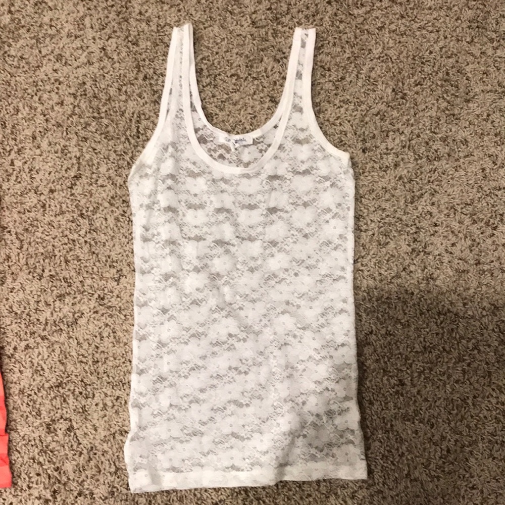 White lace tank top